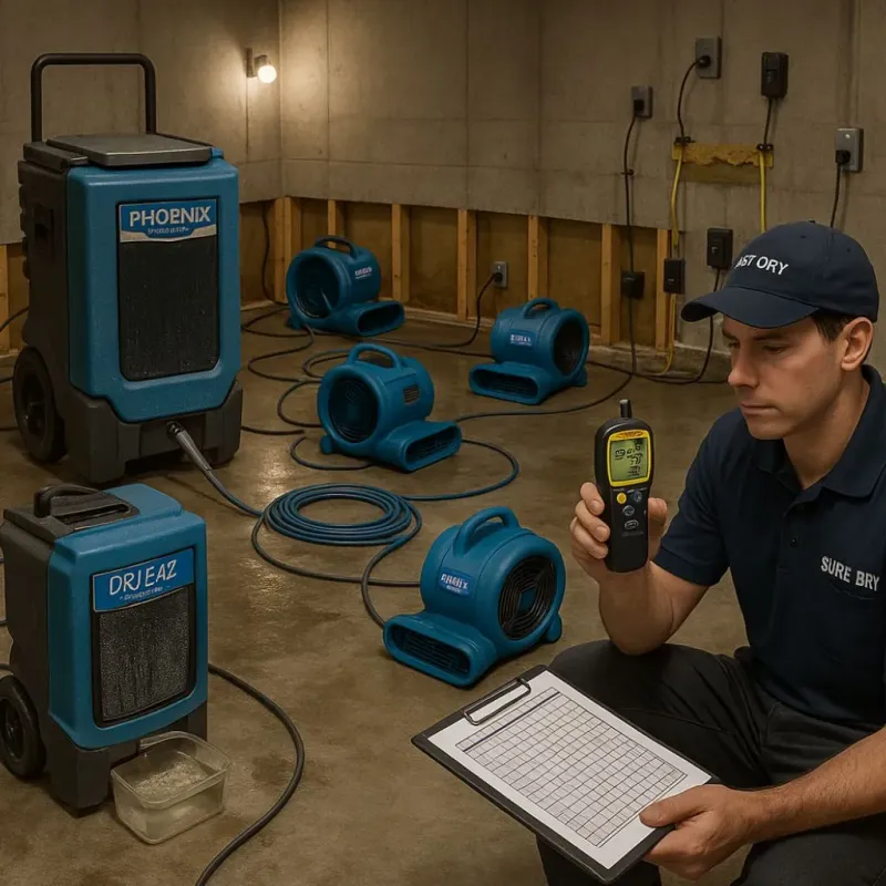 Structural Drying and Dehumidification process in Longview, WA